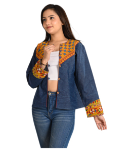 Abrigo de algodón para mujer, parches bordados de algodón Vintage, Chaqueta corta, diseño hecho a mano, chaqueta de estilo bohemio para mujer, regalo para ella - Product Image 3