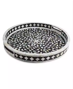 Plateau de service en os incrusté fait à la main avec un design moderne, taille personnalisée, décoration de cuisine pour les restaurants, spécialités de l'Aïd et du Ramadan - Product Image 1