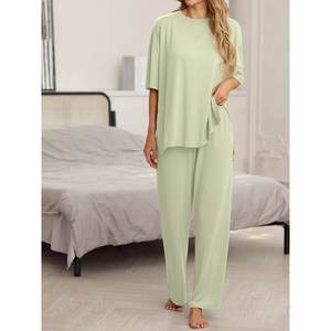 Conjunto de ropa deportiva informal de verano para mujer, transpirable, de secado rápido, para Fitness, Yoga, tenis, hombro caído, Color de golpe, dos piezas para mujer - Product Image 5