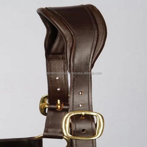 Plaque signalétique personnalisée en laiton robuste casque de conception anatomique licou de cheval en cuir rembourré souple dans toutes les tailles personnalisées - Product Image 5