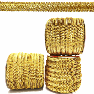 Ribete de Encaje de Algodón Lavable con Diseño de Crochet Dorado Antiguo para Prendas, Zapatos y Casullas Católicas - Venta al por Mayor - Product Image 1