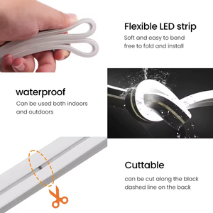 12V IP65 Neon LED Strip Light 6x12mm 8x16mm 10W SMD2835 120LEDs 120lm/W 4000K Neutral White LED Neon Flex Outdoor Signage Facade - Product Image 3