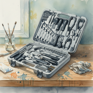 Jeu de clés à douille Herramientas, 62 pièces, 1/4\" 3/8\", avec marteau à double face, marteau à griffes de 8 oz, étui rigide, fabrication OEM - Product Image 5