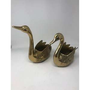 Sculpture de canard en argent fabriquée à la main Figurine de canard décorative à la main pièce maîtresse de table meilleure vente artisanat en métal décor à la maison - Product Image 5