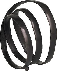 12 "x 7" x 13 "Negro aluminio Metal abstracto escultura decorativa bucle decoración del hogar acento figurita para pared para Navidad - Product Image 1