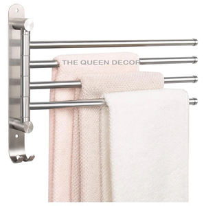 Porte-serviettes mural en acier inoxydable, style unique, poli et brillant, ensemble d'accès à la salle de bain - Product Image 1