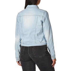 แจ็กเก็ตผ้ายีนส์ระบายอากาศน้ำหนักเบาสำหรับผู้หญิงเสื้อครอปโค้ทผ้าแคนวาสสไตล์คลาสสิก - Product Image 2