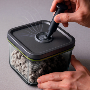 Boîte de rangement micro empilable avec aspiration |   Construction en Tritan, capacité de 0,6 L, 13x13x8 cm - Product Image 6