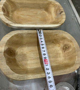 Plateau de service ovale en bois massif artisanal, bol en acacia naturel pour table à manger, cuisine, pain et bougie à couler en provenance du Vietnam - Product Image 3