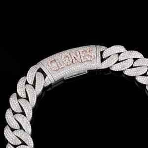Bijoux SM Personnalisable Glacé Moissanite Diamant Or Rose Cubain Lien Chaîne Hip Hop Mode Corps Chaîne - Product Image 4