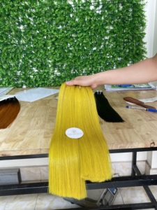 ผมต่อแบบมัด hair10a แท้เกรด12A ขนมิงค์สีบลอนด์จากกัมพูชาผมคนบราซิล - Product Image 2