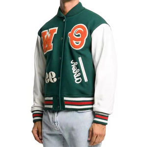 Chaqueta Letterman Personalizada con Logotipo para Hombre, Talla Grande, Cuello Alto, Lisa, Estilo Universitario, Invierno 2025, Ropa Deportiva, Resistente al Viento - Product Image 5