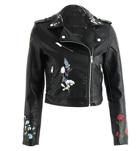 Veste en cuir de peau de mouton véritable à la mode pour femmes belle logo de nom personnalisé brodé perles décorées tissées respirantes - Product Image 4