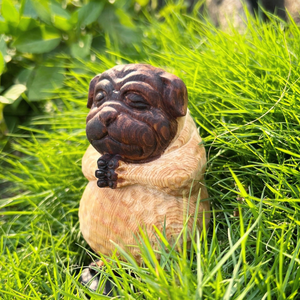 รูปปั้นสุนัขไม้ขายดีสำหรับตกแต่ง | สัตว์ไม้คุณภาพสูงจากเวียดนาม | งานฝีมือที่ทำจากไม้ - Product Image 4