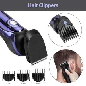 Afeitadora Eléctrica Rotativa 4 en 1 Recargable por USB, Impermeable, para Hombre, Recortadora de Barba y Cabello Inalámbrica con Idioma Alemán, IPX7 - Product Image 2