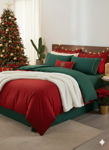 Juego de Edredón Navideño de Lujo, Orgánico, Ecológico, Tejido, 400 Hilos, Algodón Puro Transpirable, Premium para Regalo, Súper Suave, 6 Piezas - Product Image 4