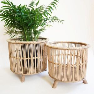Handcrafted Design Rattan Planter <b>Basket</b> Indoor and Balcony Decoration Flower <b>Pots</b> Mini <b>Plant</b> Containers - Product Image 5