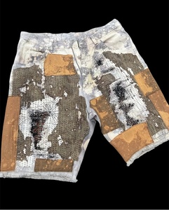 Ropa Urbana de Fábrica para Verano, Pantalones Acampanados y Shorts de Mezclilla Vintage, Desgastados y con Costuras para Hombre - Product Image 5