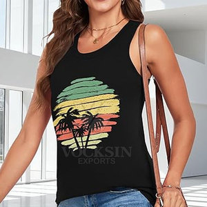 Camiseta sin Mangas con Estampado para Mujer, Tela Suave, para Gimnasio y Fitness - Product Image 3
