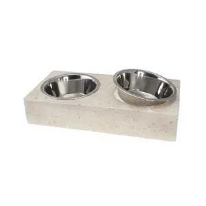 Set Of 2 Stainless Steel Dog Food Water Bowl Customized Shape And Size Pet Cat Bowl For Wholesale Supplier