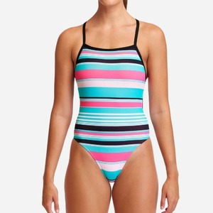 Women's Sexy One-Piece Swimsuit <b>Back</b> Detail Breathable Sports Swimming Gown for Functional Training Plus Size Wearable Swimwear - Product Image 5