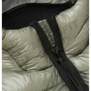 High Quality Custom OEM Coated Stand Collar Hooded Puffer <b>Jacket</b> for <b>Men</b> Customized Logo Winter Casual Eco-Friendly <b>Letter</b> - Product Image 4