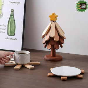 Sapin de Noël en bois fait à la main à partir de bois naturel du Vietnam, idéal pour la décoration festive de la maison et l'affichage des fêtes - Product Image 2