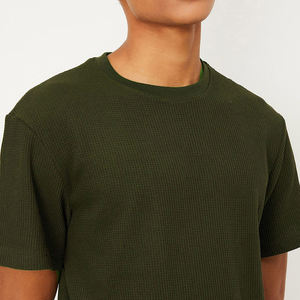 Recién llegado, Camiseta 100% de algodón para hombre, tamaño personalizado, secado rápido, ligero, transpirable, manga corta, estampado de patrón sólido, camisa de etiqueta privada - Product Image 6