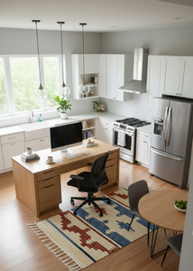 Tapis multicolore en coton tissé beige, motif floral moderne, lavable en machine, avec envers réversible, idéal pour la prière, les pique-niques, les voyages et la maison. - Product Image 2