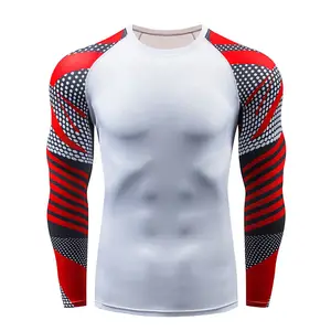Camisa de compressão masculina, camisa de compressão de secagem rápida para homens de 2022, proteção contra rasgos 3d