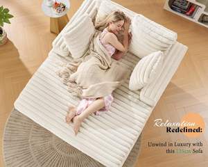 Exclusivo sofá cama tapizado de 135cm con almohadas y reposabrazos, silla cama de gran tamaño para sala de estar - Product Image 2