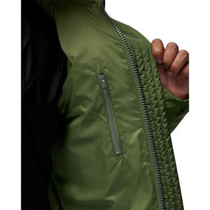 Veste matelassée à capuche vert olive clair pour homme, épaisse et chaude, hiver, 100 grammes, fermeture éclair sur le devant, streetwear, vêtements d'extérieur - Product Image 6