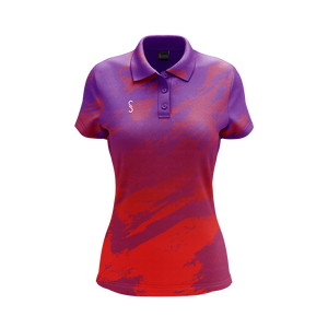 กอล์ฟของผู้หญิงออกแบบเองได้สำหรับโปโลแขนสั้นขนาดใหญ่พิเศษกันรอยยับระบายอากาศลายพิมพ์โพลีเอสเตอร์ - Product Image 1