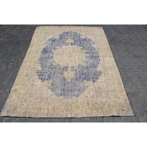 Alfombra Turca Vintage Extra Grande de 8.2x11.4 pies, Alfombra de Lana Azul - Product Image 1