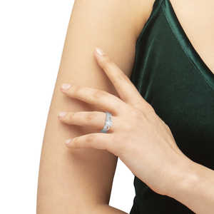 Anillo de Compromiso de Oro Blanco de 14K con Diamantes Redondos Infinitos Trenzados, Conjunto de Joyería Fina de 0.88ct - Product Image 5