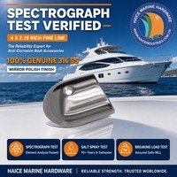Nouvel embout de rail de protection en acier inoxydable 316 poli miroir, finition fine, 4x2,19 pouces, pour bateaux, yachts, kayaks et accessoires de quincaillerie marine