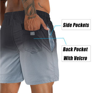 Venta al por mayor de pantalones cortos de secado rápido de los hombres de encargo de secado rápido 4-Way Stretch Surfer Beach Shorts de cintura alta sin tirantes deportivo transpirable sólido - Product Image 2