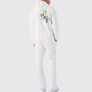 Chándal de algodón para hombre más vendido, conjunto de dos piezas de invierno, Color sólido, diseño de impresión personalizado, venta al por mayor, ropa deportiva, Joggers con capucha - Product Image 2