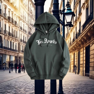 ROYAL KIMONO Veste d'hiver pour homme Nouvelle mode Veste décontractée quotidienne à capuche avec cordon de serrage Poche kangourou 100% coton Respirant - Product Image 1