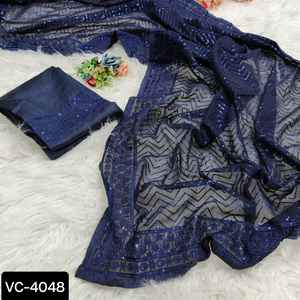 Sari de desgaste de boda pesado de alta calidad para mujer, Sari de desgaste de fiesta con venta al por mayor y precio de fabricación, precio barato, Georgette Sari - Product Image 6