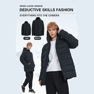 Custom <b>Men's</b> Casual Outwear Long Puffer Jacket Vest Winter Coat with Cotton Filling for Warmth Raw Processing - Product Image 4