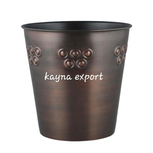 Artisanat décoratif Cuivre Antique Fini Métal designer Planteur seau maison jardin fournitures pot en métal suspendu fleur seau - Product Image 1