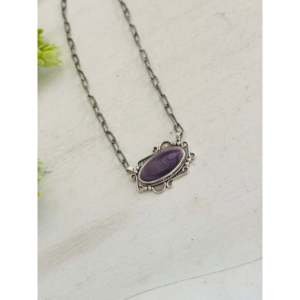 Southwest Vintage Style 14k Gold <b>Rose</b> Gold Necklace Wampun Shell & Diamond with Bezel Setting Rhodium Plated Floral Pattern - Product Image 4