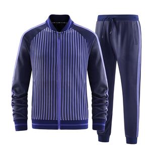 Survêtement 2 pièces personnalisé OEM pour hommes, col montant, manches longues avec poches doubles sur les côtés, veste et pantalon de survêtement - Product Image 6