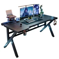 Escritorio para Juegos de Computadora de Madera Maciza de Dos Secciones, OEM ODM |   Muebles Ergonómicos para Oficina en Casa, Estilo Fibra de Carbono