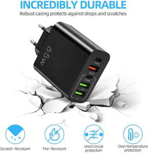 65 W đa USB C sạc 5 cổng nhanh PD 3.0 Power Adapter OTP OVP nhiều USB-C USB-A sạc hiệu quả cao 65 W Điện - Product Image 6
