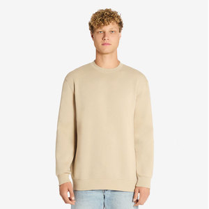 Sweat-shirt classique en coton biologique, coupe classique, couleur beige miel, col rond, poids lourd - Product Image 1