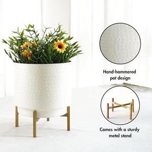 Pot de fleurs blanc de qualité supérieure pour plantes d'intérieur, style moderne pour la maison, utilisation décorative sur table, sol ou balcon, en provenance d'Inde - Product Image 3