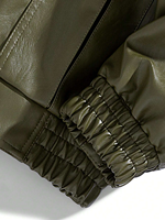 Veste d'hiver en cuir véritable pour homme, col montant, coupe ajustée, style motard, en cuir de veau de première qualité