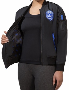 Vestes bomber tendance pour femmes, finition matelassée, fermeture éclair, vente en gros, satin de soie, patchs brodés Zeta Phi Beta, fermeture éclair - Product Image 6